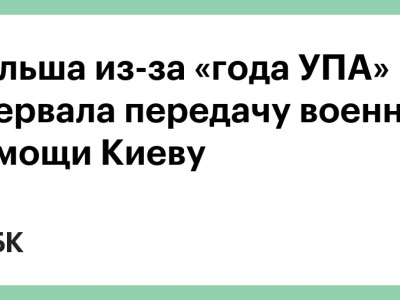 Польша из-за «года УПА» прервала передачу военной помощи Киеву